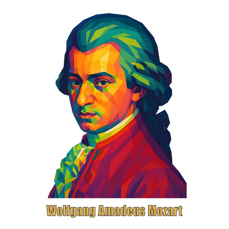 WPAP Polygon Porträt Wolfgang Amadeus Mozart