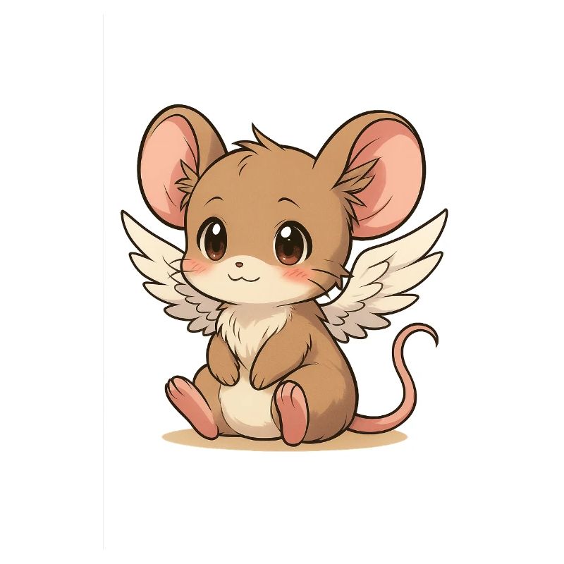 Souris ange, douce et rêveuse