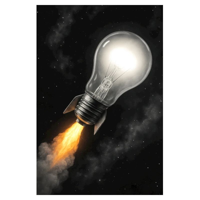 Idée lumineuse propulsée par une fusée