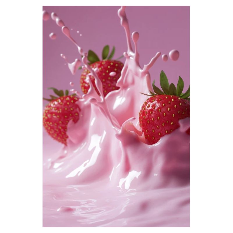 Strawberries in Pink Splash