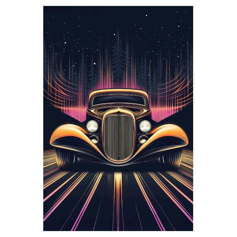 Retro-Fahrt durch Neonnächte