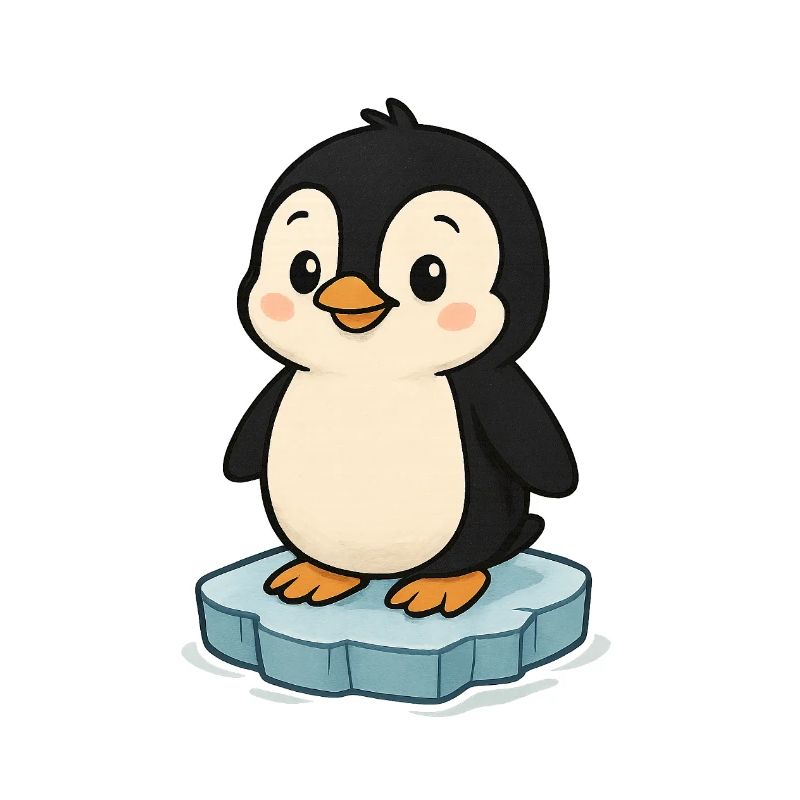 Niedlicher Pinguin auf Eisblock