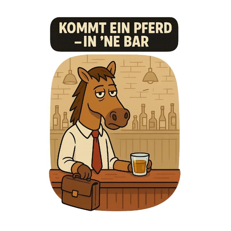 Pferd in Bar Spruch