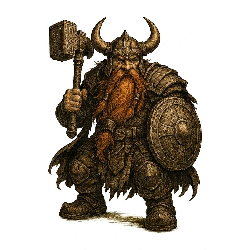 Dwarf with helmet and hammer
