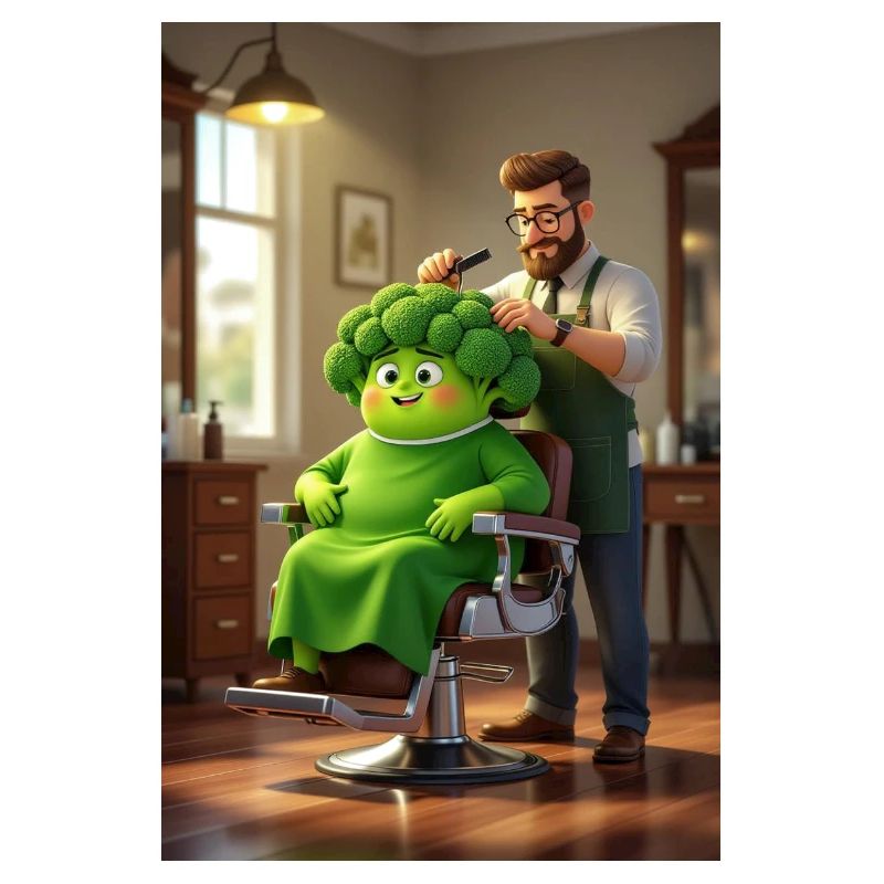 Broccoli Chef Makeover Illustration