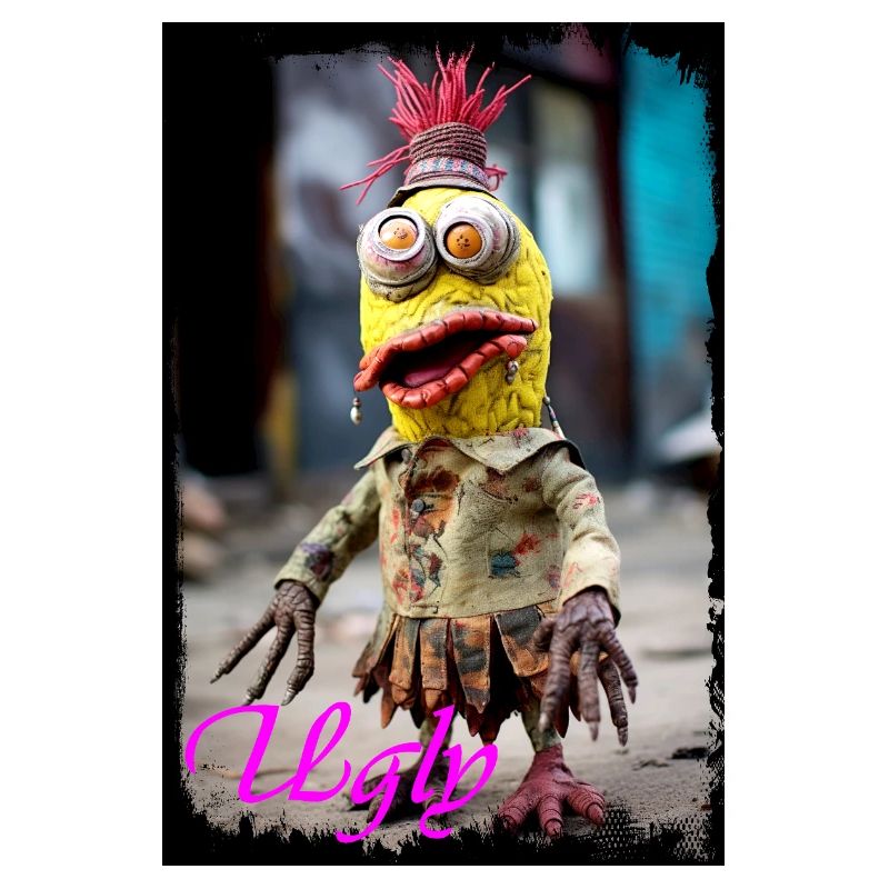 Expressive Trash Character Doll Illustration