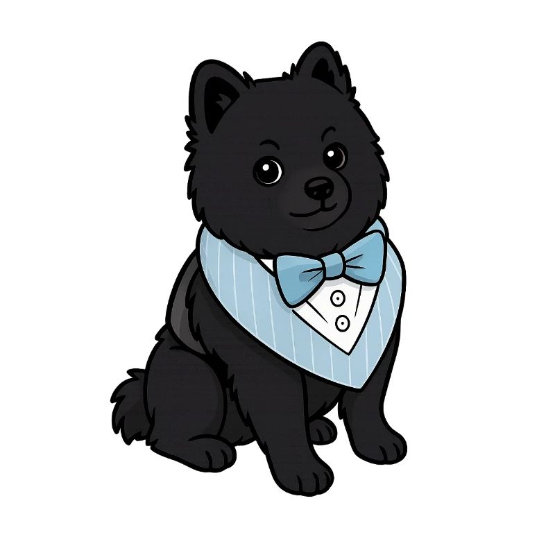 Eleganter Spitz Hund in Fliege