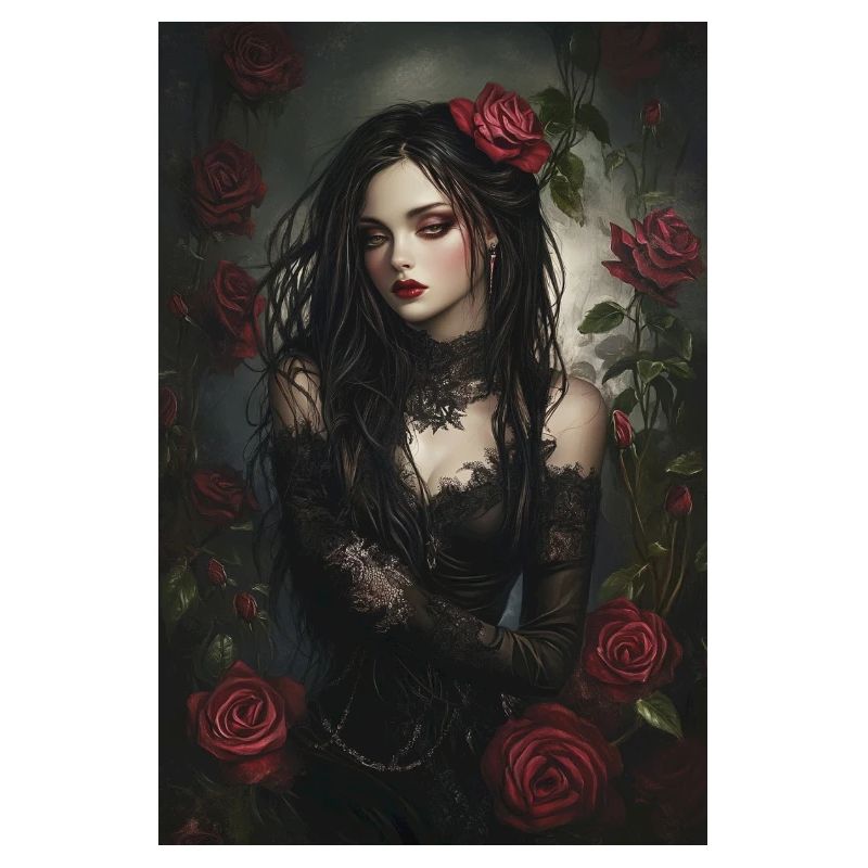 Black elegance with rose accents