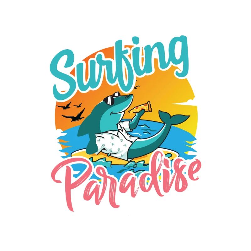 Motif de vacances Requin Surfeur
