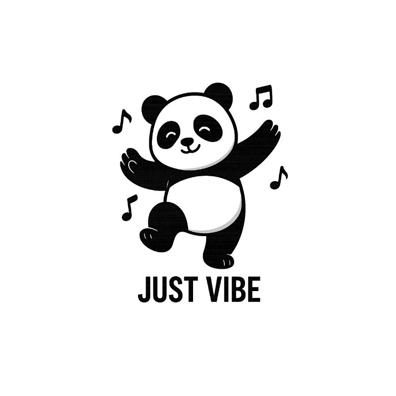 Panda effrayant avec un design musical