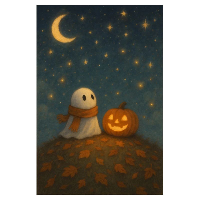 Fantôme d’Halloween avec citrouille