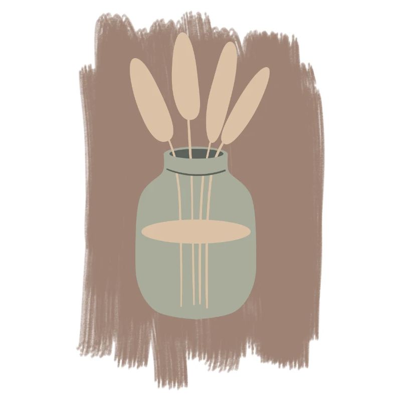 Vase mit Schilfrohr Minimal