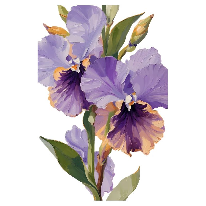 Lila Blumen - Öl auf Leinwand