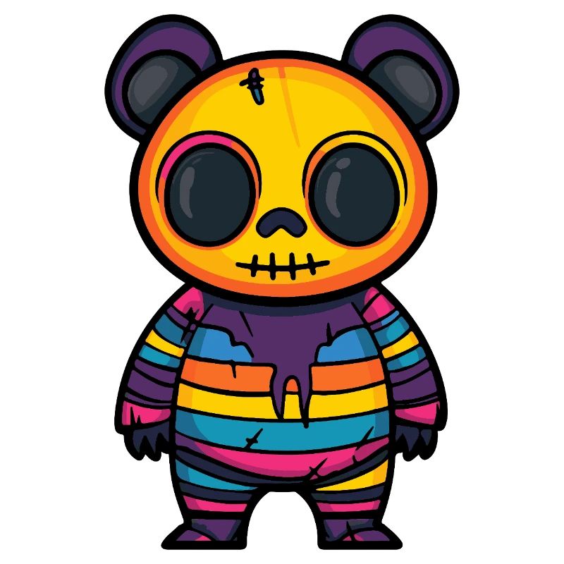 Panda Halloween Bande Dessinée Drôle