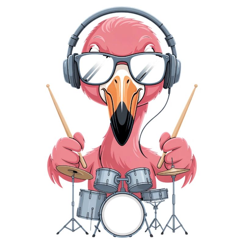 Batteur Flamingo avec casque