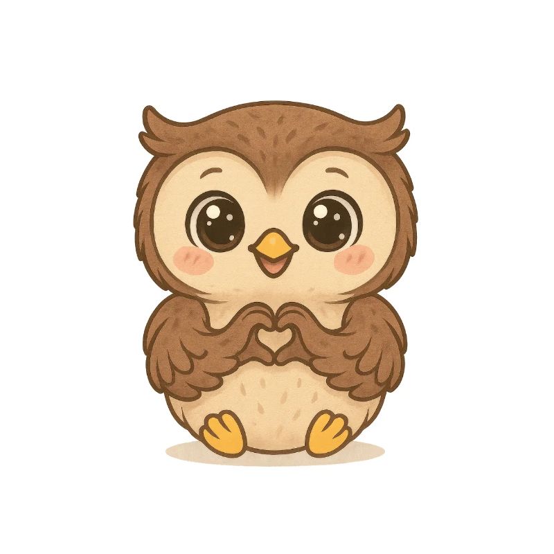 Cœur de chouette mignon