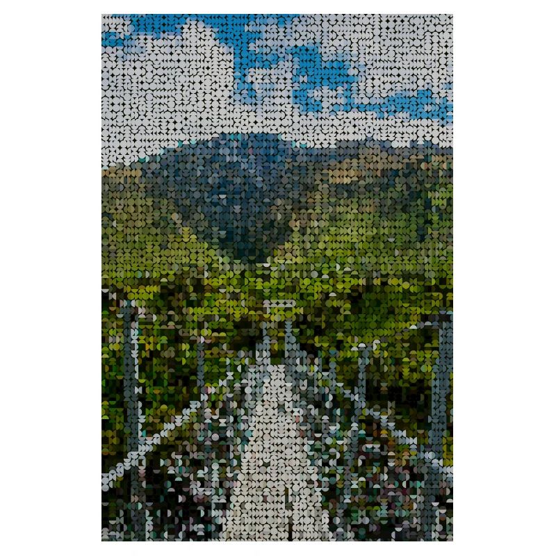 Path through green mountain landscape