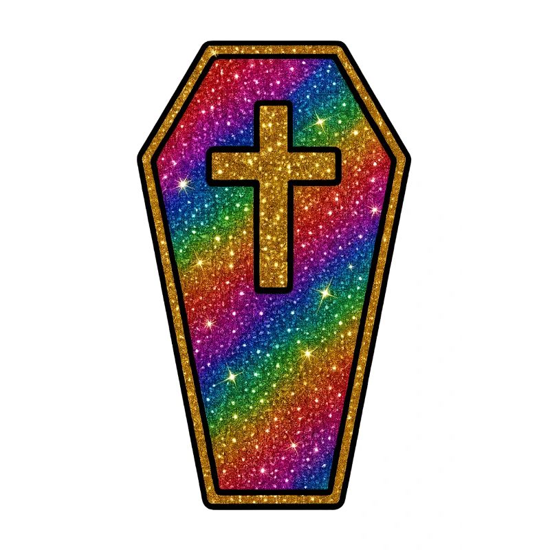 Halloween Coffin | Rainbow Glitter Coffin Cross