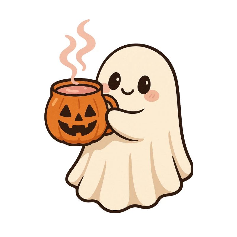 Ghost with Pumpkin Mug Halloween