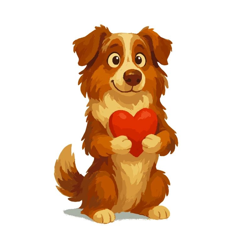 Australian Shepherd mit Herz Cartoon