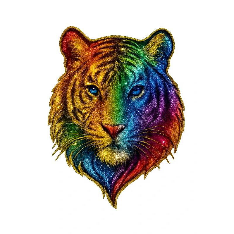 Rainbow Tiger Head