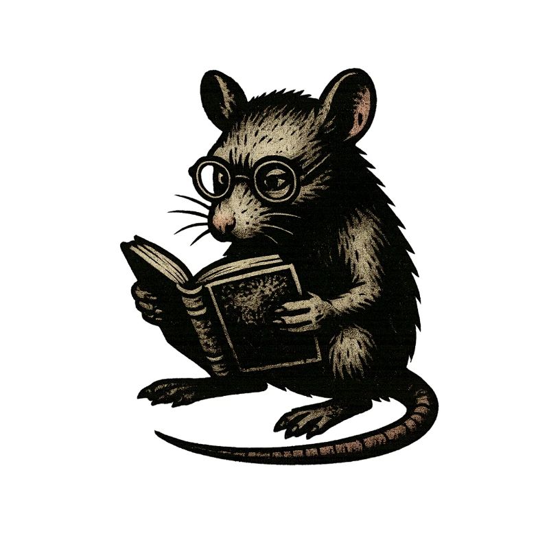 Rat de lecture de style vintage