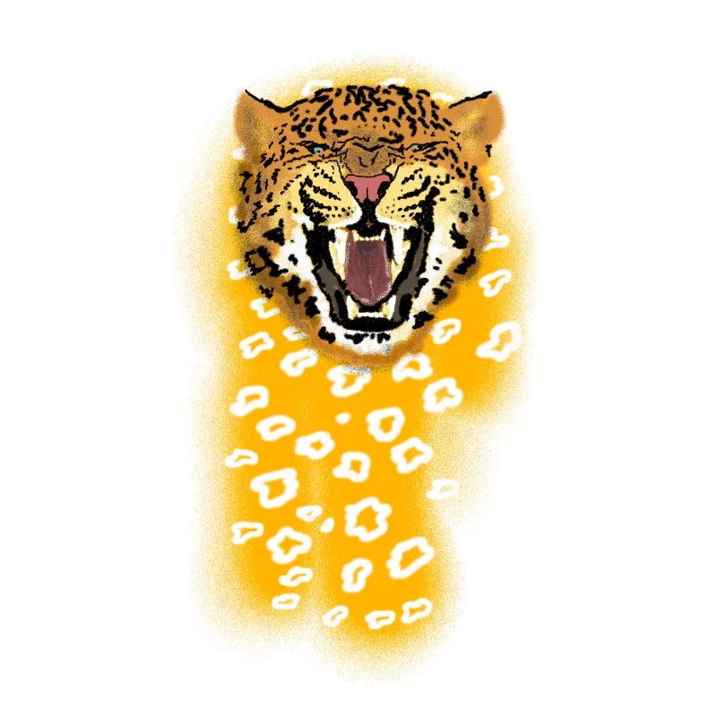 Brüllender Leopard