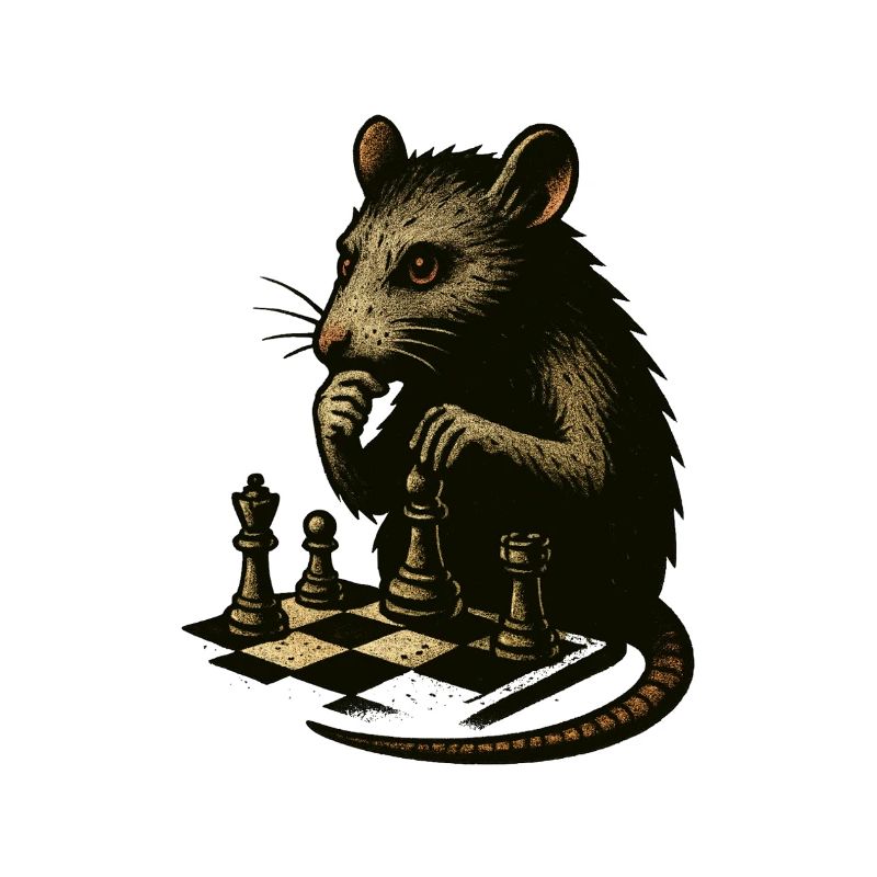 Rat as Chess Master Vintage