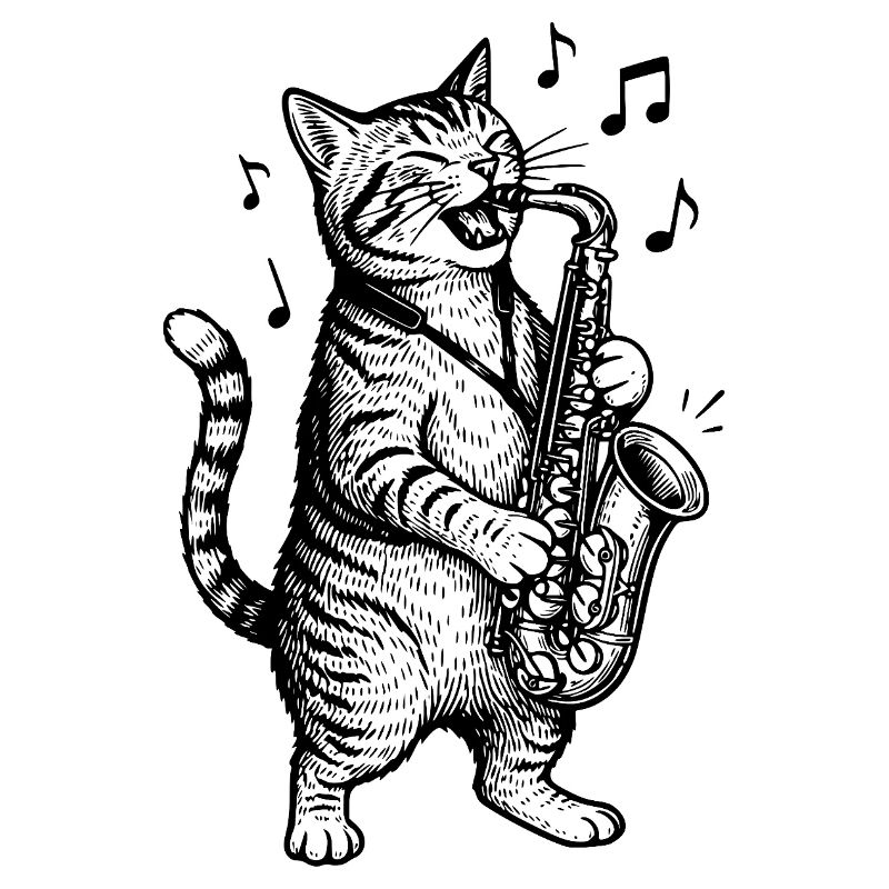 Chat musical Saxophone Art