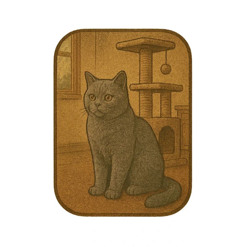 Illustration de plaque de chat vintage