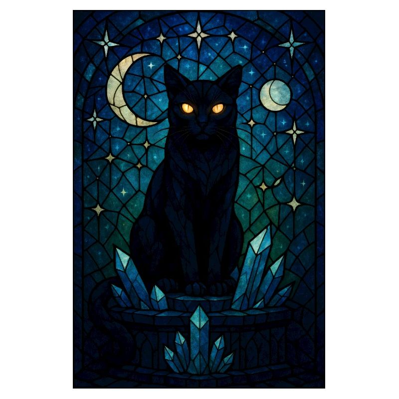 Midnight Cat Crystal Prism