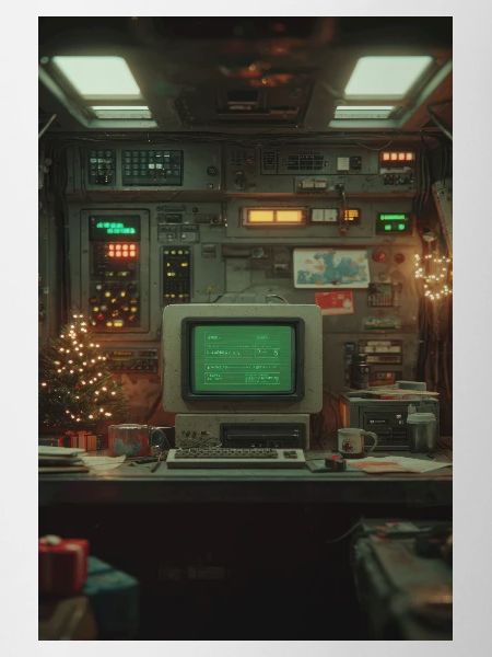 Retro Computerkonsole Holiday Glow