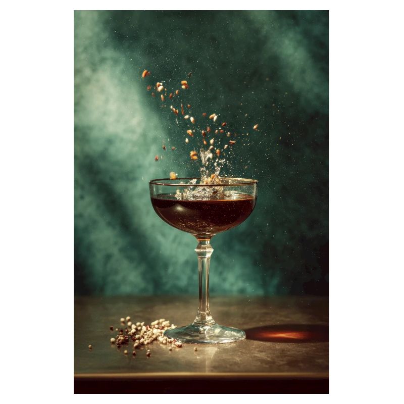 Emerald Splash Cocktail Vintage Art