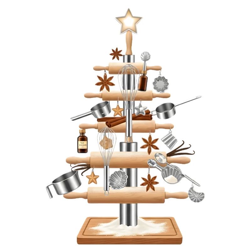 Kitchen tree made of baking tools