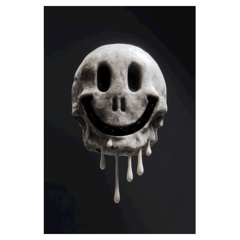 Schmelzender Smiley Schädel