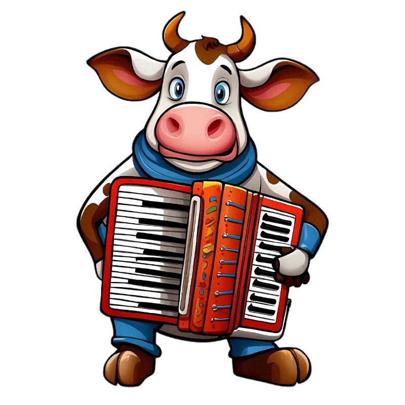 Vache avec accordéon