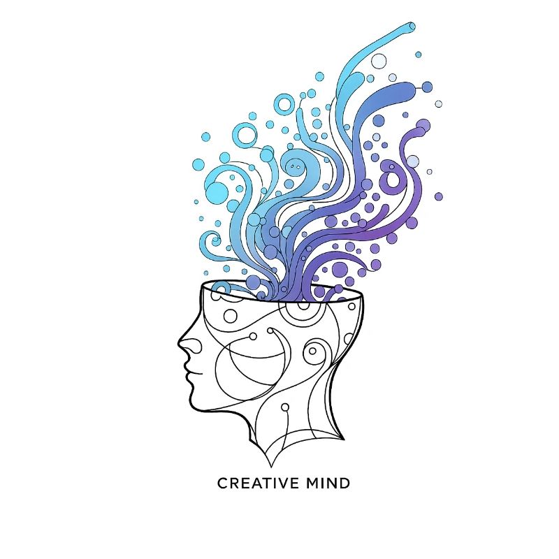 Mente Creativa – Ilustración Abstracta del Cerebro