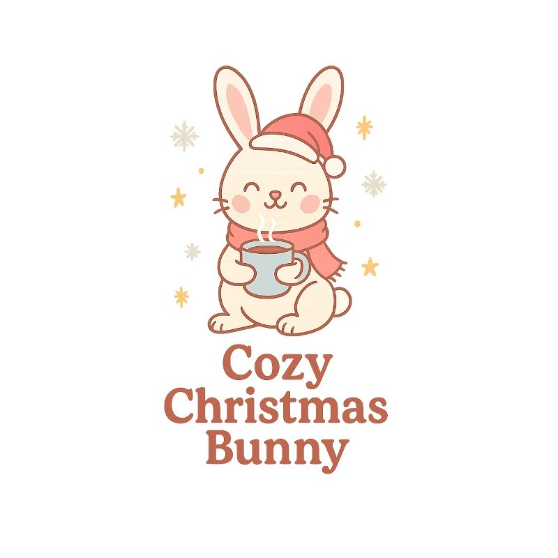 Gemütlicher Weihnachts-Hase mit Tee