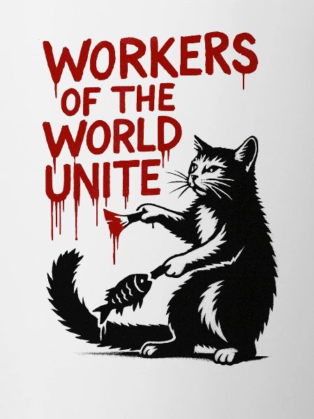 Cat and red typography