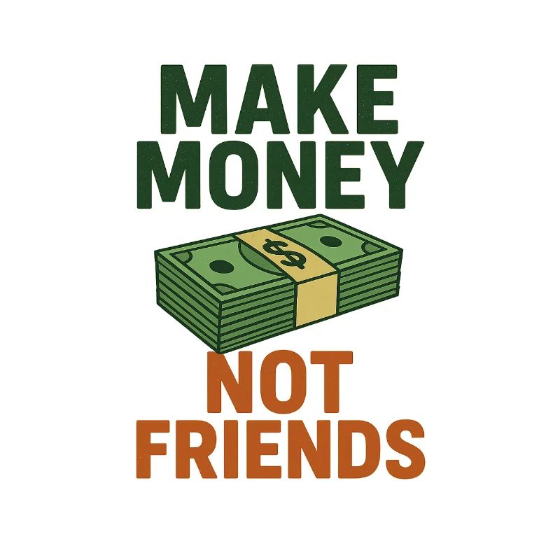 Geld statt Freunde Spruch Design