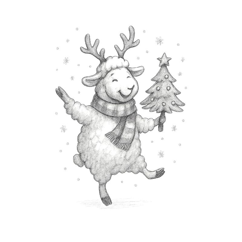 Moutons rennes Winter Joy