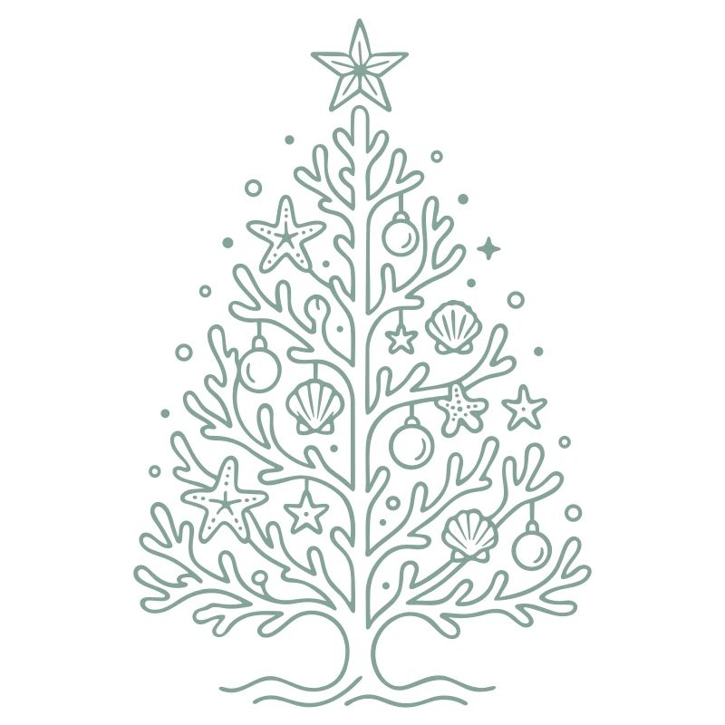 Maritime Christmas Christmas Tree with Shells