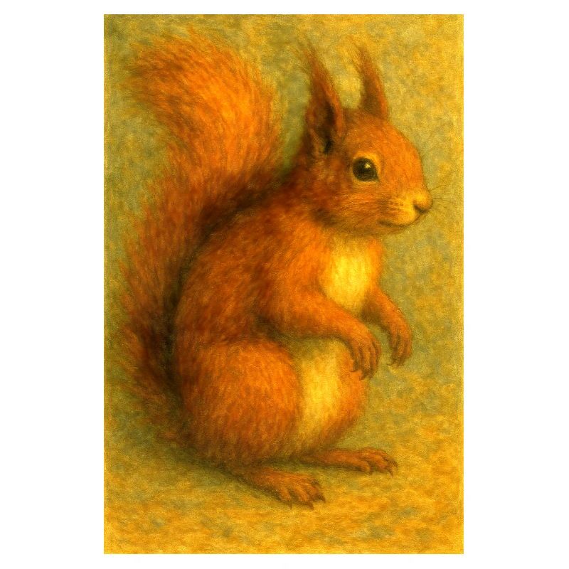 Rotes Eichhörnchen in klassischer Ölmalerei