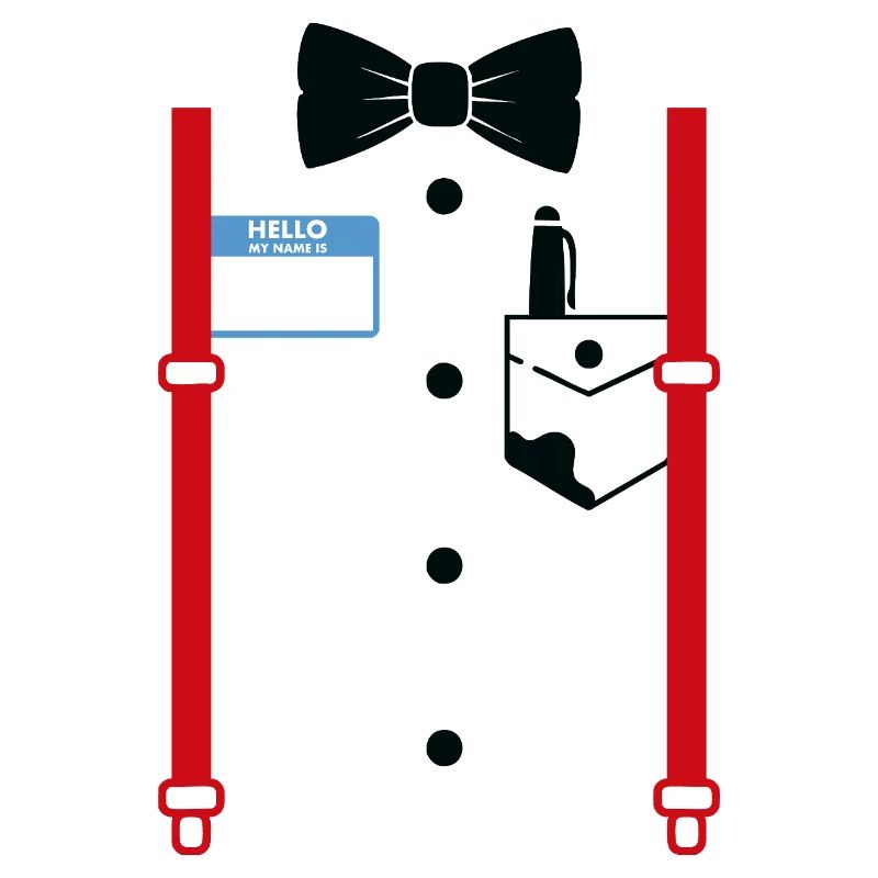 Formal look with name tag