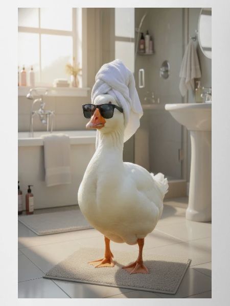 Spa Duck in Towel Turban