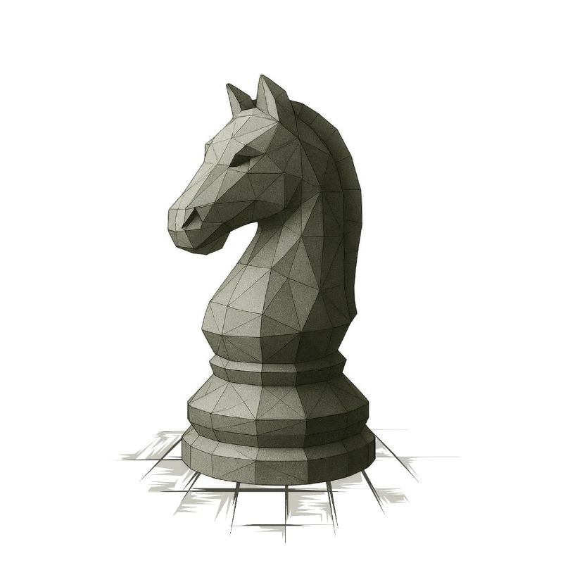 Low Poly Chess Knight Design