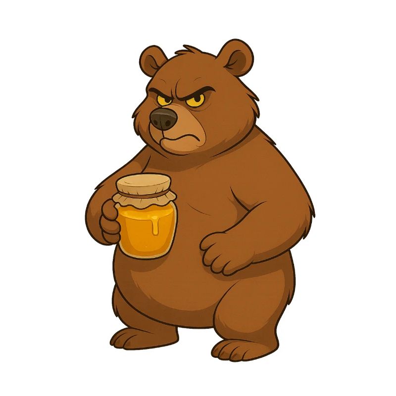Grumpy Bear Logo T-Shirt mit einem Honigglas