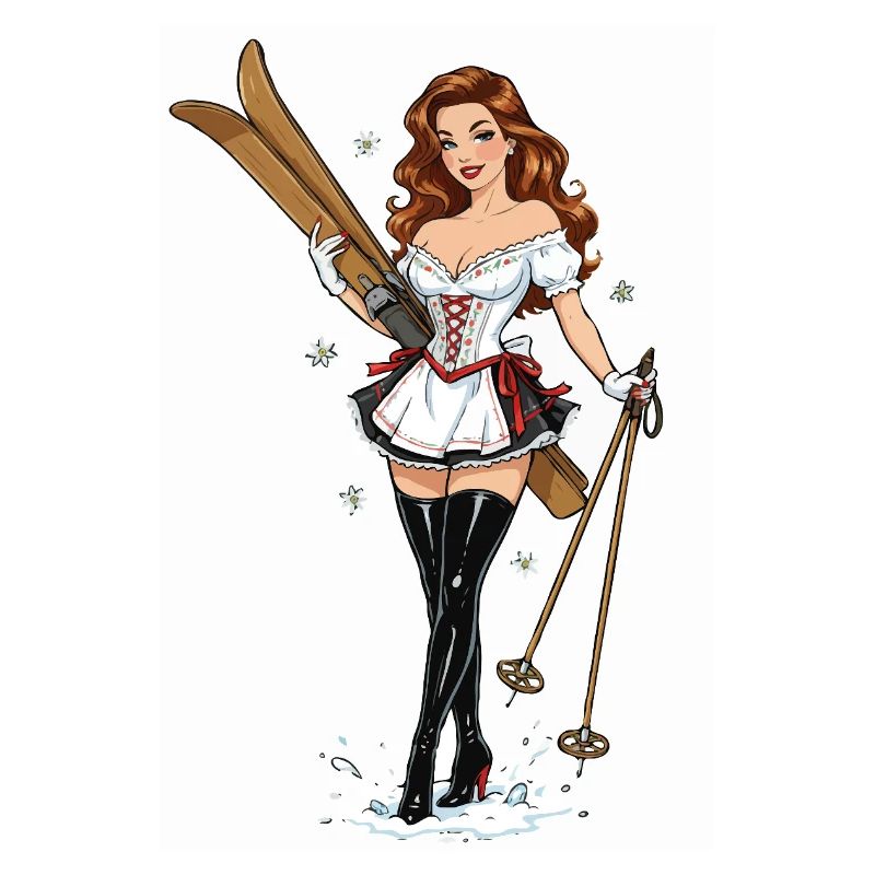 Dirndl ski pinup