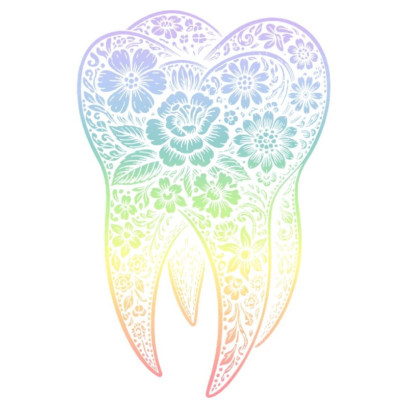 Flowers tooth in gradient
