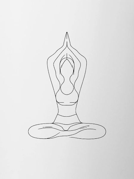 Zen silhouette of yoga pose